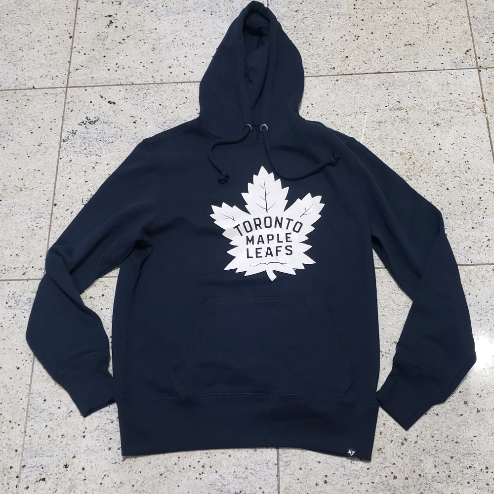47 Brand Toronto Maple Leafs Hoodie Small NHL Pullover Sweatshirt Navy NWT